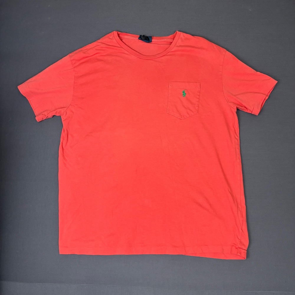 Polo Ralph Lauren Men's Salmon Pink Short Sleeve Pocket T-Shirt Size Large
